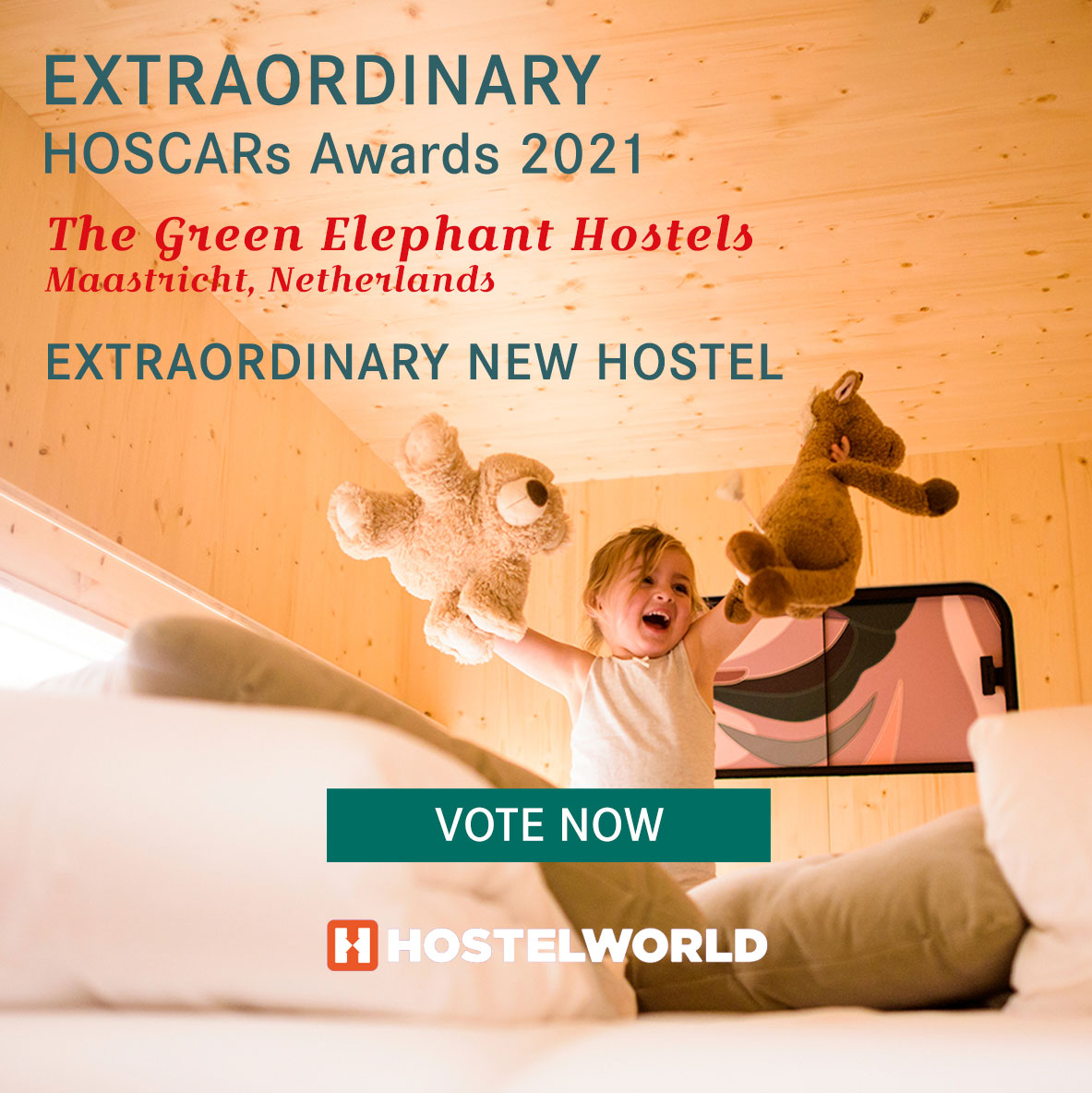Nominatie als 1 van de 5 Best New Hostels ter wereld - The Green Elephant Hostels